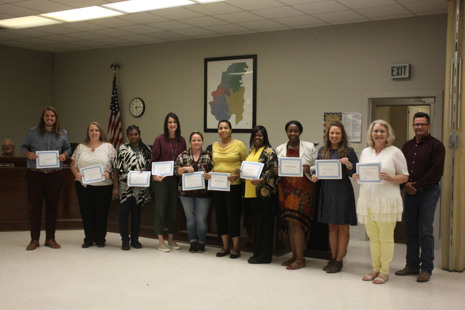 Franklin Parish teachers perfect attendance